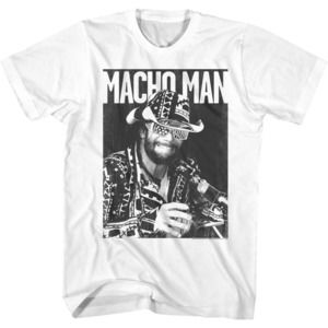 Black And White Macho Man Randy Savage T-Shirt Wrestling Legend Graphic Tee 05